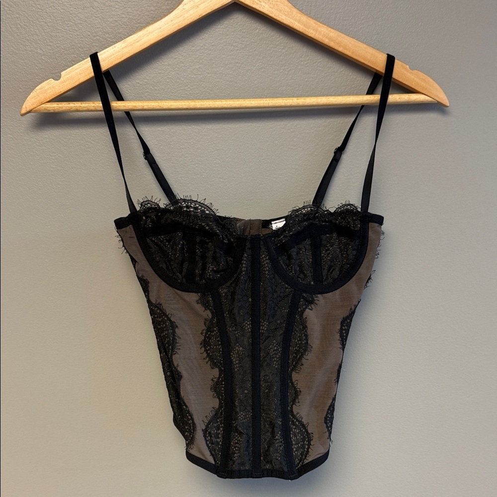 Out From Under Lace Corset Bustier Top Size S